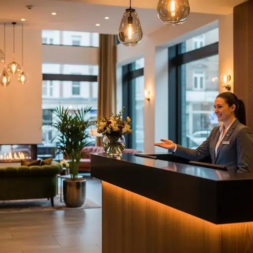 Spacious and modern hotel lobby